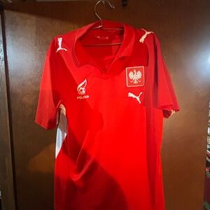 Red Puma Poland Soccer Jersey medium